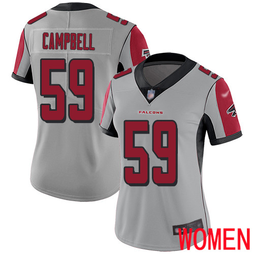 Atlanta Falcons Limited Silver Women De Vondre Campbell Jersey NFL Football #59 Inverted Legend